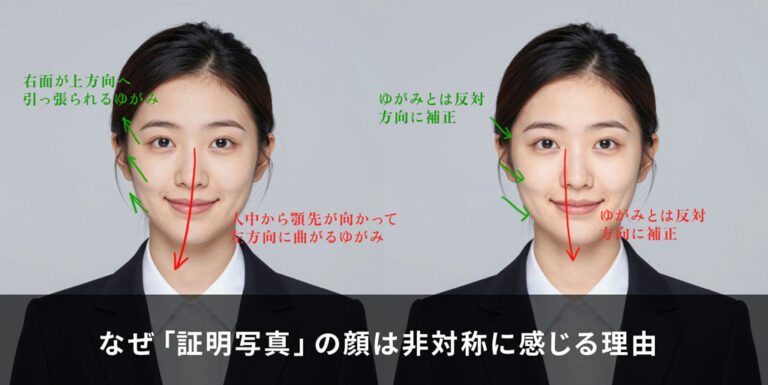 証明写真が非対称に感じる理由