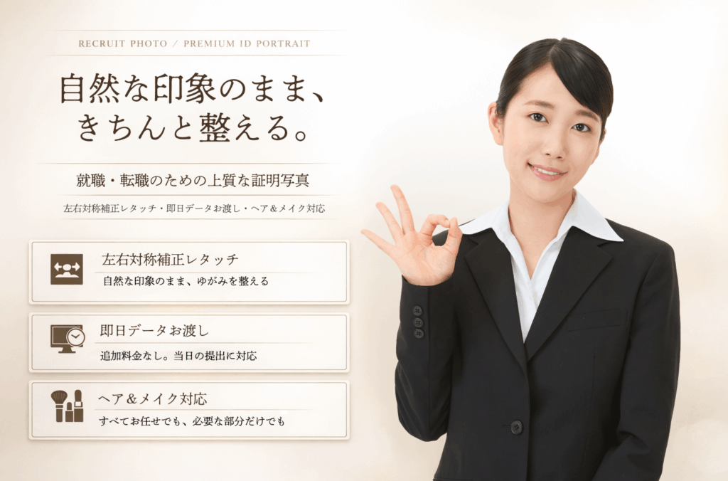 就職・転職のための上質な証明写真